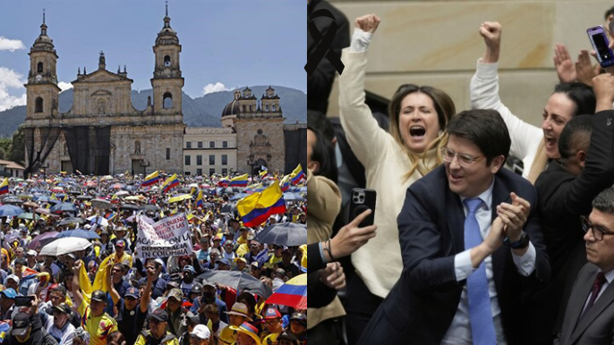 Protestas en Colombia tras el tiroteo del senador Miguel Uribe Turbay.